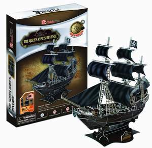 obrázok puzzlí Puzzle 3D Pirátska loď Queen Anne