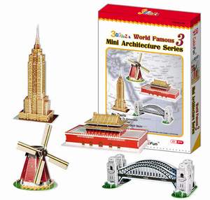 obrázok puzzlí Puzzle 3D Sada 3 pamiatok