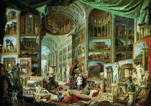 obrázok puzzlí Puzzle 1000 Pannini, Galleria noc vedute di Roma antica