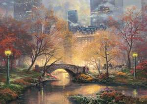 obrázok puzzlí Puzzle 1000 Autumn in Central Park, Glow in the Dark