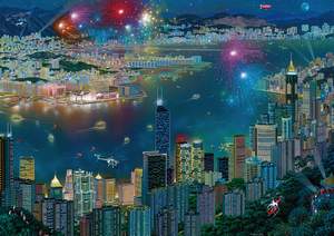 obrázok puzzlí Puzzle 1000 Fireworks over Hong Kong
